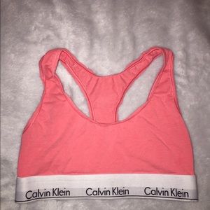 Calvin Klein Cotton Sports Bra in Coral